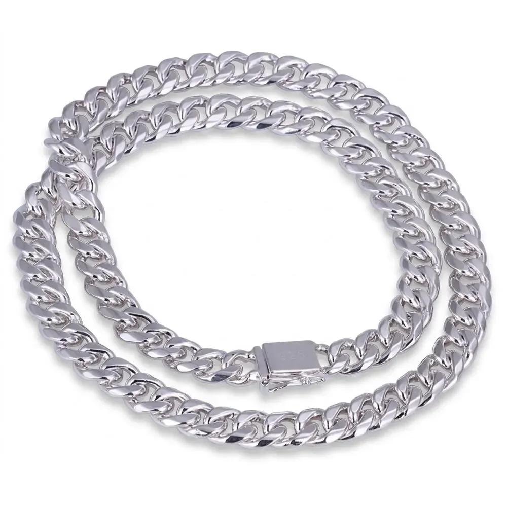 925 Stamped Silver 10mm Cuban Link Chain Necklace 24